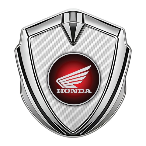 Honda Trunk Emblem Badge Silver White Carbon Crimson Logo Design