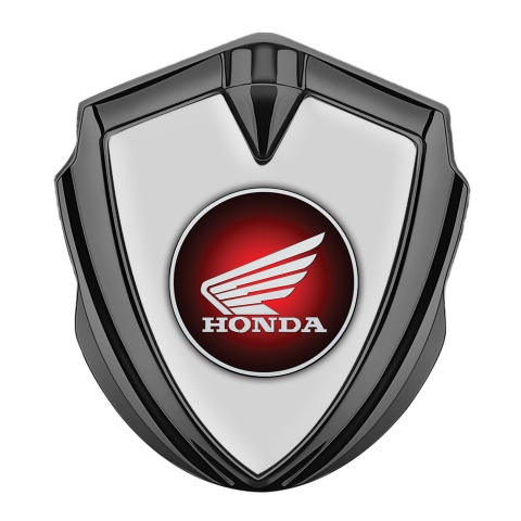 Honda Emblem Badge Self Adhesive Graphite Moon Grey Circle Logo