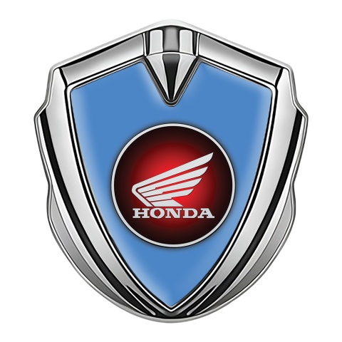 Honda Emblem Fender Badge Silver Blue Foundation Circle Logo