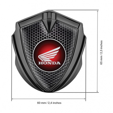 Honda Emblem Metal Badge Graphite Dark Grate Crimson Logo Design