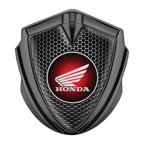 Honda Emblem Metal Badge Graphite Dark Grate Crimson Logo Design