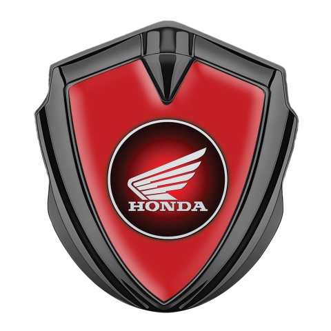 Honda Emblem Self Adhesive Graphite Red Background Circle Edition