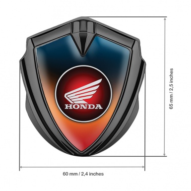 Honda Bodyside Domed Emblem Graphite Gradient Base Winged Edition