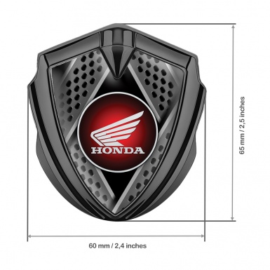 Honda 3D Car Metal Domed Emblem Graphite Blades Effect Circle Design