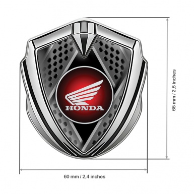 Honda 3D Car Metal Domed Emblem Silver Blades Effect Circle Design