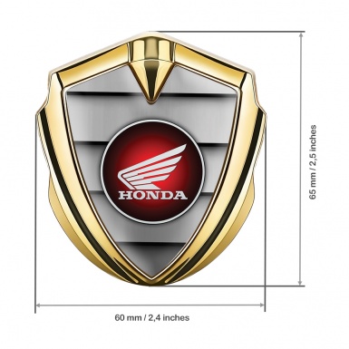 Honda Bodyside Emblem Self Adhesive Gold Shutters Effect Red logo