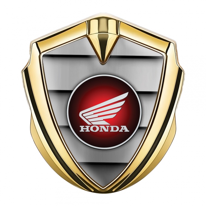 Honda Bodyside Emblem Self Adhesive Gold Shutters Effect Red logo