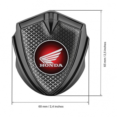 Honda Emblem Fender Badge Graphite Industrial Grate Wings Edition