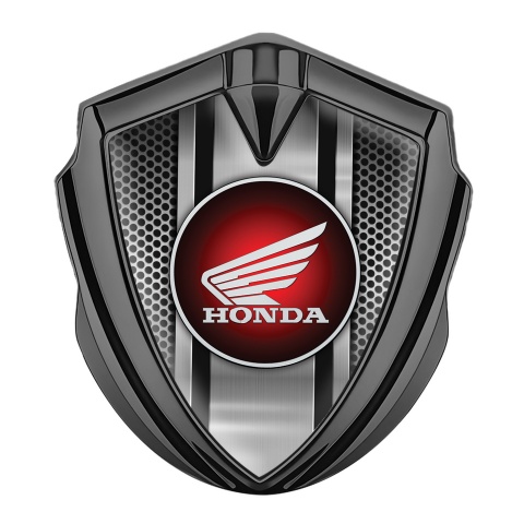 Honda Emblem Trunk Badge Graphite Metallic Mesh Base Center Console