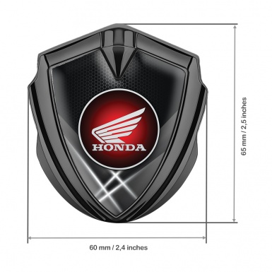 Honda Seitenflugel Emblem Aufkleber Graphit Tonfarbe mit Lichteffekt der Hintergrund und Wings Logo