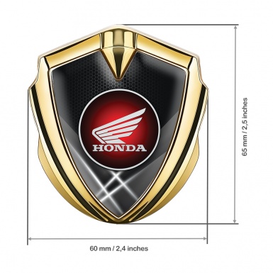 Honda Emblem Self Adhesive Gold Light Hex Gradient Logo Design