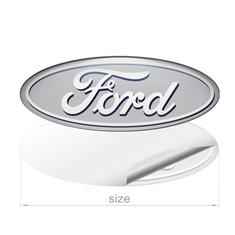 Ford Emblem Silicone Sticker Classic Grey Edition