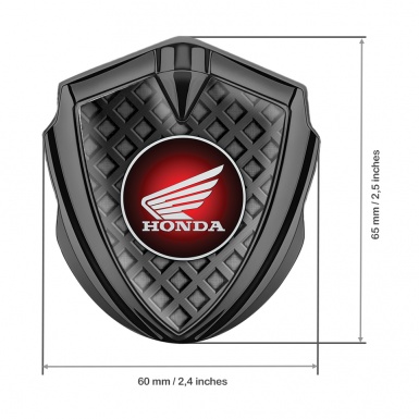 Honda Bodyside Domed Emblem Graphite Waffle Effect Red Circle Edition