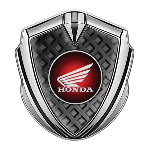 Honda Bodyside Domed Emblem Silver Waffle Effect Red Circle Edition