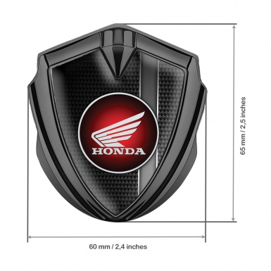 Honda 3D Car Metal Domed Emblem Graphite Dark Carbon Gradient Stripe