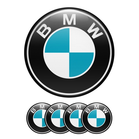 BMW Silicone Stickers Center Hub Light Blue Classic