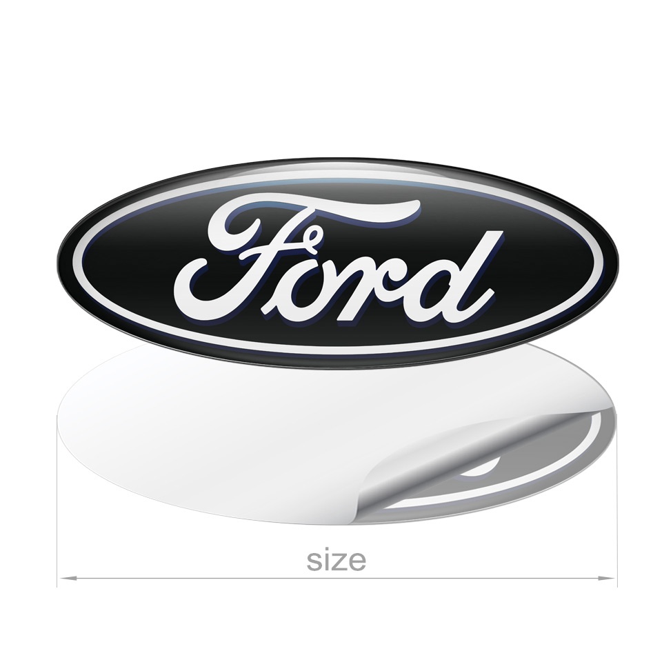 Ford Emblem Silicone Sticker Classic Black Edition, Domed Emblems, Stickers