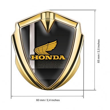 Honda Emblem Trunk Badge Gold Digital Motif Sport Stripe Design