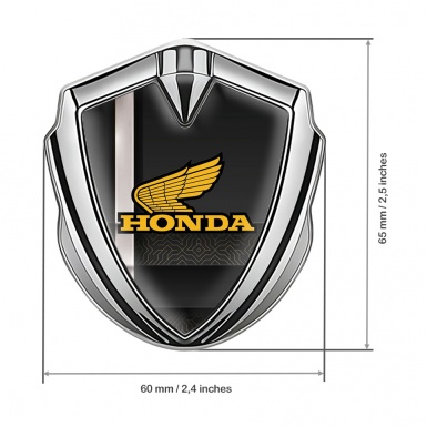 Honda Emblem Trunk Badge Silver Digital Motif Sport Stripe Design