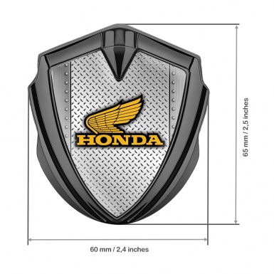 Honda Bodyside Emblem Badge Graphite Industrial Treadplate Winged Logo