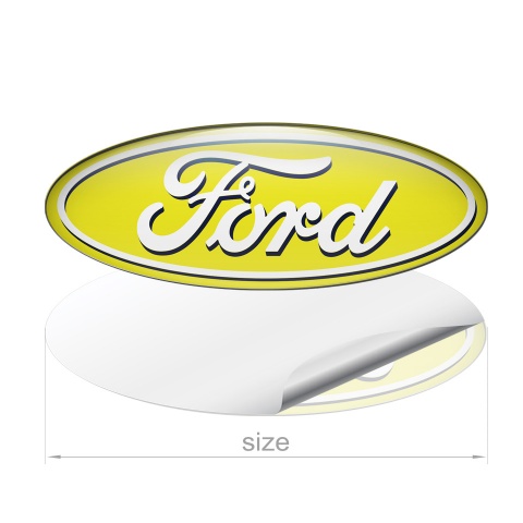 Ford Emblem Silicone Sticker Classic Yellow Edition