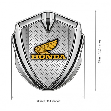 Honda Bodyside Emblem Badge Silver Industrial Treadplate Winged Logo