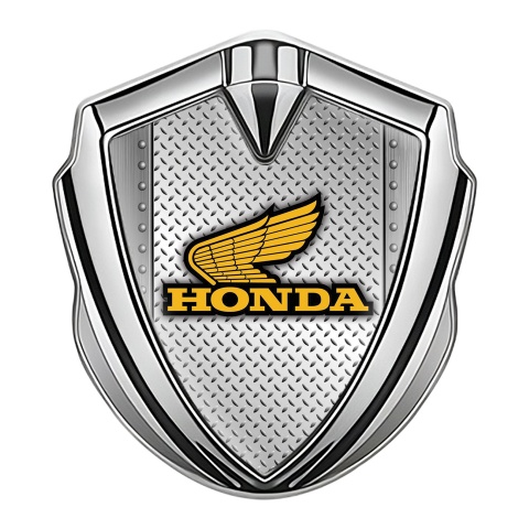 Honda Bodyside Emblem Badge Silver Industrial Treadplate Winged Logo