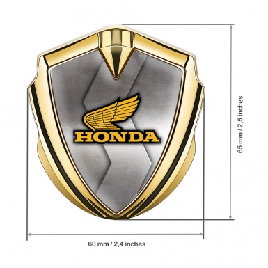 Honda Emblem Abzeichen Goldtonfarbe mit Grobe Legierungsschablone Design