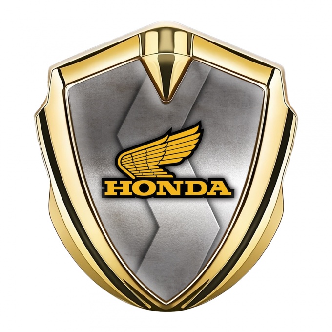 Honda Emblem Abzeichen Goldtonfarbe mit Grobe Legierungsschablone Design