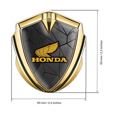 Honda Bodyside Emblem Self Adhesive Gold Dark Mosaic Yellow Logo