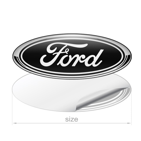 Ford Emblem Silicone Sticker Classic Black