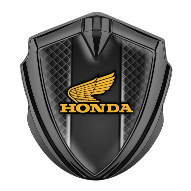 Honda Emblem Badge Self Adhesive Graphite Dark Mesh Motif Winged Logo