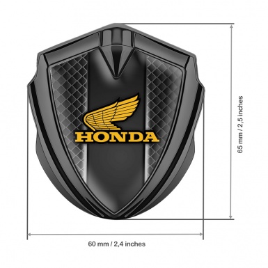 Honda Emblem Badge Self Adhesive Graphite Dark Mesh Motif Winged Logo