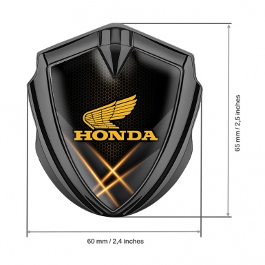 Honda Emblem Self Adhesive Graphite Orange Beams Yellow Edition