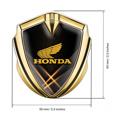 Honda Emblem Self Adhesive Gold Orange Beams Yellow Edition