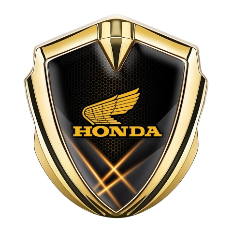 Honda Emblem Self Adhesive Gold Orange Beams Yellow Edition
