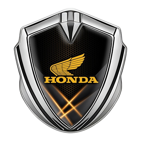Honda Emblem Self Adhesive Silver Orange Beams Yellow Edition