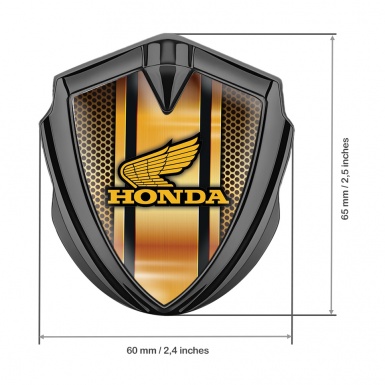 Honda Bodyside Emblem Badge Graphite Orange Ornament Winged Logo