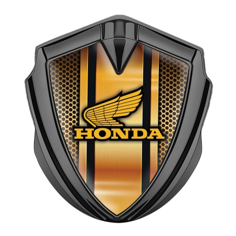 Honda Bodyside Emblem Badge Graphite Orange Ornament Winged Logo