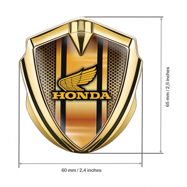 Honda Bodyside Emblem Badge Gold Orange Ornament Winged Logo