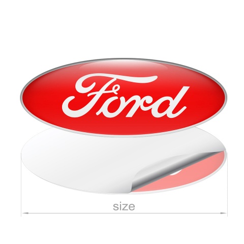 Ford Emblem Domed Sticker Classic Modern Red