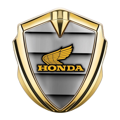 Honda Bodyside Emblem Self Adhesive Gold Cross Plates Winged Logo