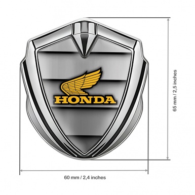 Honda Bodyside Emblem Self Adhesive Silver Cross Plates Winged Logo