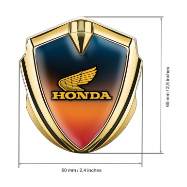 Honda Emblem Trunk Badge Gold Colorful Pattern Classic Edition