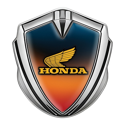 Honda Emblem Trunk Badge Silver Colorful Pattern Classic Edition