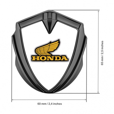 Honda Emblem Self Adhesive Graphite White Pearl Yellow Logo Design