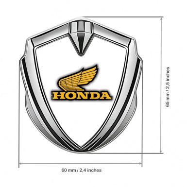 Honda Emblem Self Adhesive Silver White Pearl Yellow Logo Design