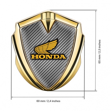 Honda Bodyside Domed Emblem Gold Light Carbon Orange Edition