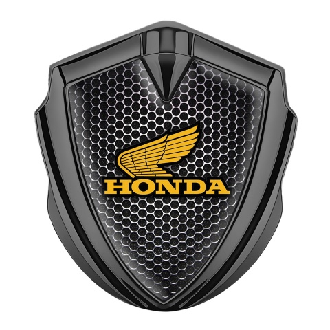 Honda Bodyside Emblem Self Adhesive Graphite Steel Grate Orange Logo