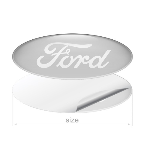 Ford Emblem Domed Sticker Classic Grey